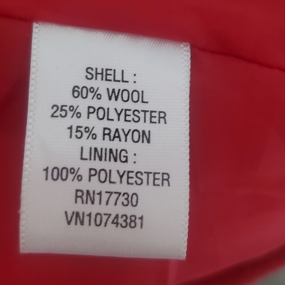 Liz Lange Meternity Wool Long Red Button-Up Coat Size XL - Picture 7 of 7